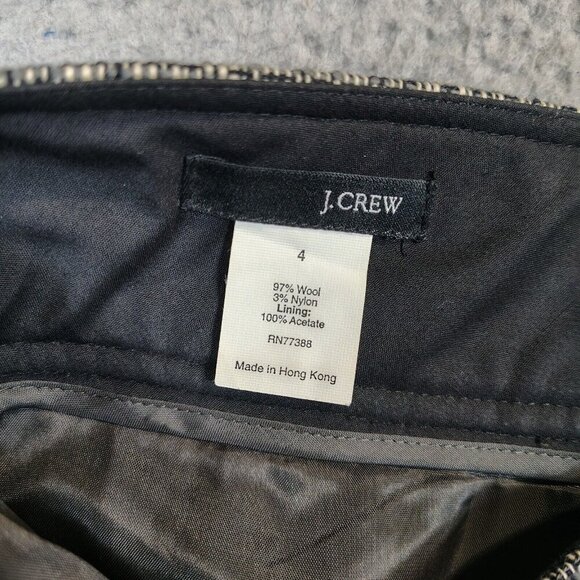 J.Crew Maxi Skirt Womens 4 Gray Wool Blend Tweed Side Slit Pencil Modest Vintage - Picture 9 of 11